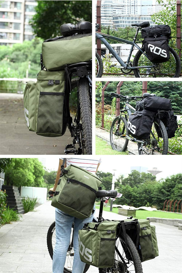 PHATMOTO® Panniers Bag 3 in 1 Multi Function Messenger Panniers Bicycles Rear Seat Trunk Bag Saddle Bag