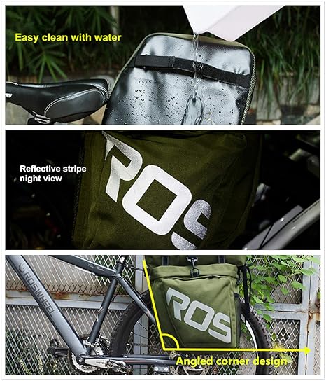 PHATMOTO® Panniers Bag 3 in 1 Multi Function Messenger Panniers Bicycles Rear Seat Trunk Bag Saddle Bag